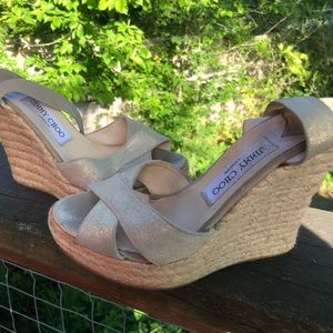 Jimmy Choo wedge strap heels